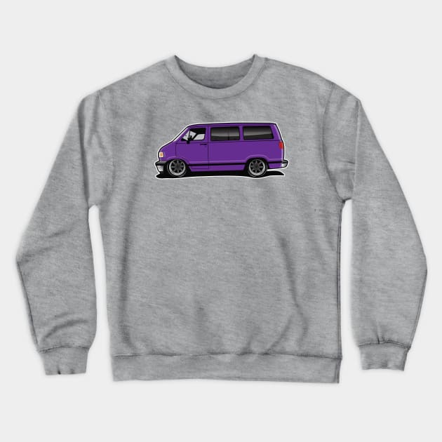 1994 Dodge Van Purple Crewneck Sweatshirt by RBDesigns